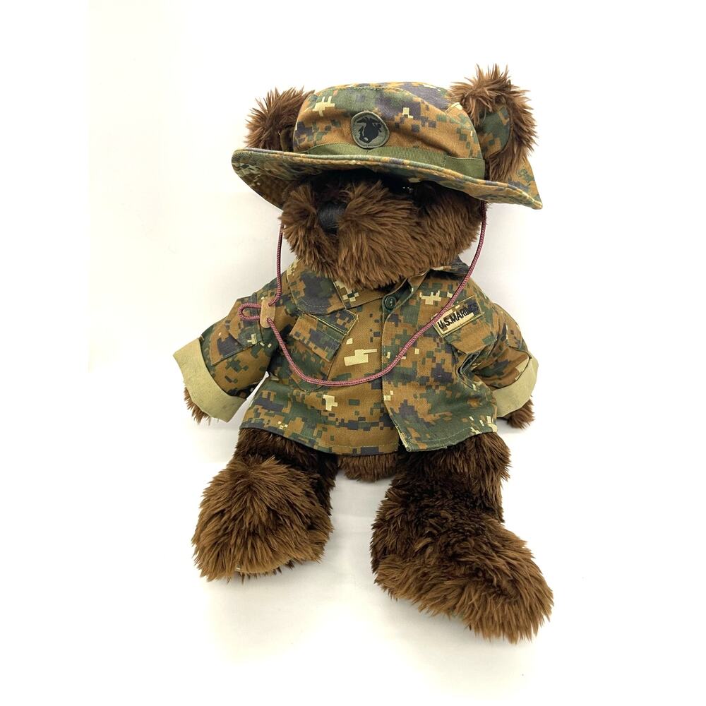 U.S. Marines Bear Forces of America Teddy Bear in Camouflage USMC EGA
